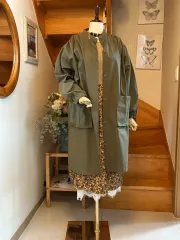 ヴィンテージ カーキ色 ロング マウンテンパーカー ジャケット