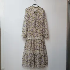 モリス커ミングホーム フラワーレース リボン ロング丈ワンピース