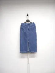 GUESS 生デニム インディゴ ロング デニム スカート 44