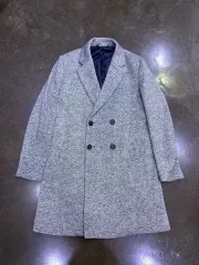 ザラ ダブル ブレスト ハーフ コート グレー M