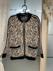 ヒョウ柄 パータン ジップアップ カーディガン