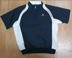 ルコックスポルティフ 半袖 ウィンドブレーカー ネイビー/白 LL