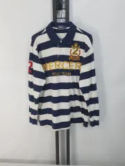 ポロラルフローレン ストライプ ラグビーシャツ ポロチーム 長袖Tシャツ L