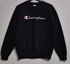 L (100) チャンピオン リバースウィーブ ブラック 起毛 スウェットシャツ トレーナー