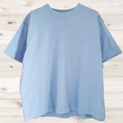 B1882 無印良品 良品計画 MUJI Tシャツ 半袖 カットソー(XL) ブルー 青系 コットン 綿 無地 シンプル 空色