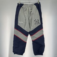 【中古】Supreme x New York Yankees Track Pant Navy サイズM シュプリーム トラップパンツ ネイビー[19]