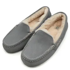 アグ ANSLEY アンスレー モカシン 未使用 ボア シューズ ブランド 靴 レディース Fサイズ グレー UGG