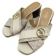 マイケルコース ミュール サンダル ブランド 靴 白 レディース 5.5Mサイズ ホワイト×ベージュ Michael Kors 【中古】のサムネイル