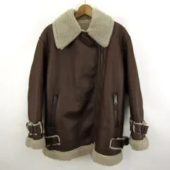 ジャーナルスタンダード フェイクムートン ボアジャケット アウター レディース ﾌﾘｰサイズ ブラウン×ベージュ JOURNAL STANDARD 【中古】