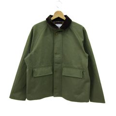 エクストララージワークジャケット 緑色コーデュロイ襟ジャケット