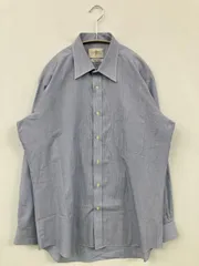 ROBERT STOCK ロバートストック ビジネスシャツ ブルー コットン ストライプ柄 長袖 レギュラーカラー