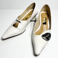 【極美品】LE TALON GRISE ルタロングリーズ レザー ARTY アシメカット パンプス 23 白
