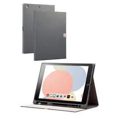 【新品】 エレコム iPad 第9/8/7世代 iPad 10.2 2019年モデル フラップケース ソフトレザー ＆me Apple Pencil収納 フリーアングル チャコールグレー TB-A19RWVJMGY 0