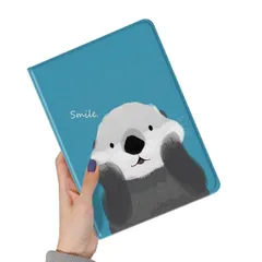 【新品】 Disonbeir 対応 iPad 10.2インチ iPad 第9/8/7世代 ケース 可愛い 動物 ラッコ iPadAir3 iPadPro10.5 ケース用 クマ ウサギ ネコ 柄 イラスト iPad 10.2 10.5インチ用 カバー 印刷 0