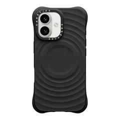 【新品】 CASETiFY ウェーブ シリコン iPhone 16 ケース [波型シリコン/MagSafe対応/耐衝撃] - ブラック