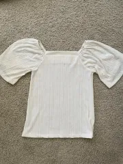 スクエアネック ブラウス アイボリー 白 トップス バルーン ZARA H&M 8seconds