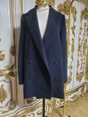 ネイビー ダブル ボタン ジャケット コート