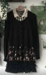 必須アイテム サワコ アクシーズファム 京都 森ガール はぐみ 日本 モノトーン 小花 ONE PIECE セット