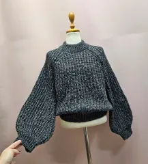 太い編み バルーンスリーブ ニット