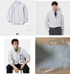 ユニクロ ストライプ オックスフォードシャツ