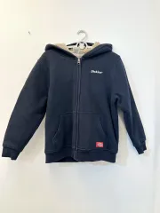 ディッキーズ キッズ ボアファー ネイビー フード ジップアップ