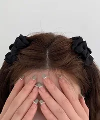 リボン バンスクリップ レディース 2点セット 韓国風 ヘアクリップ 小さめ サテンリボン 髪留め ガーリー ヘアアクセサリー 前髪クリップ ヘアアレンジ CH617XW-016