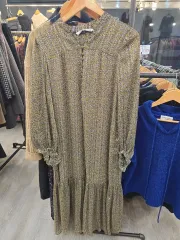 ザラ フラワー ロング ONE PIECE 小花柄 ティアードワンピース