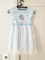 涼しい 夏 素材) 女児 120 エルザ ワンピース 出品