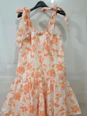 オレンジ フラワー エンブロイダリー ONE PIECE ドレス