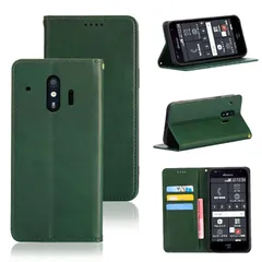 【数量限定】ケース 手帳型 F-42A カバー PUレザー / カード収納 財布型 F-01L 耐衝撃 me ケース マグネット らくらくスマートフォン スタンド機能付き 5色 適用 (濃い緑)