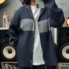 ポロジーンズ ジップアップニット