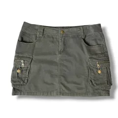 ヴィンテージ カーキ ローライズ ミニ スカート