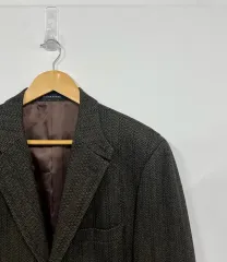 INDIAN HOMME ヘリンボーン カシミア ヴィンテージ ブレーザー スーツ ジャケット