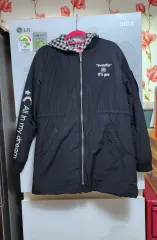 170 Apple Music ピンク ジュニア マウンテンパーカー ダウンジャケット ロング丈/女子児童 アウター ジャケット