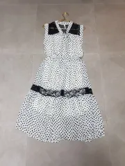 白 ドット レース ドット キャミソール ONE PIECE 66 日本 ヴィンテージ 森ガール ギャル 姫ギャル