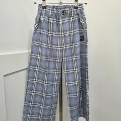 日本 PINKY PALETTE 140 チェック柄 ワイド パンツ