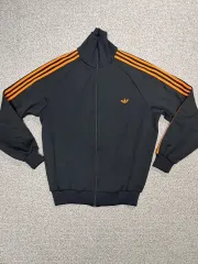 アディダス 80s 西ドイツ製 ブラック/オレンジ 3本線 トラックジャージ