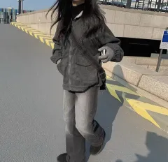 エニワンモア シープスキン ファー アウター ジャケット 数学旅行 コーデ エイブリー