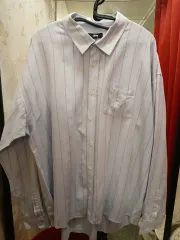 7/1 スチューシー ストライプ コットン リネン シャツ 2XL