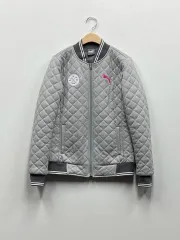 プーマ キルティング ブルゾン ジャケット グレー