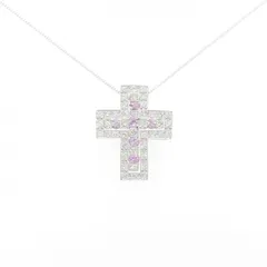 K18WG 2WAY クロス サファイヤ ネックレス 0.45CT