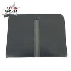 美品 PRADA プラダ サフィアーノ L字ファスナー ブラック グレー