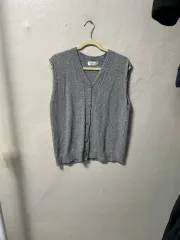 グレー ベストカーディガン