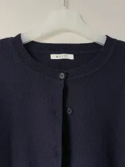 (F) 厚手 ニット カーディガン ネイビー 一回 着用 傷なし 最高