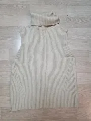 アイボリー ベージュ ニット ベスト