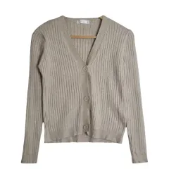 FIFTH ベージュ Vネックカーディガン F ヴィンテージ レディース 季節の変わり目