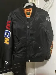 A BATHING APE シャーク MA-1 ブラック ブルゾン ジャケット
