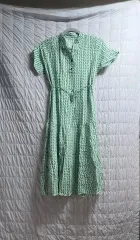 ミント グリーン パターン 半袖 ロング ONE PIECE 新品