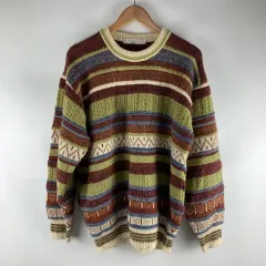 ヴィンテージ ストライプ セーター ウール ニット L 251119