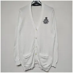 ラルフローレン 白 ニット カーディガン M レディース